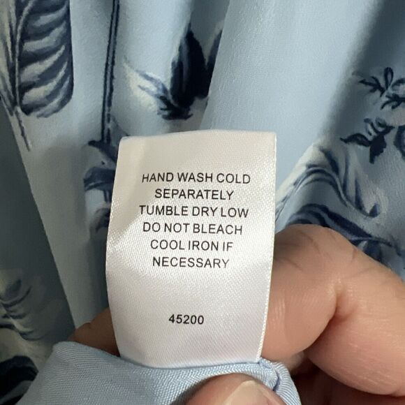 NWT Sugarlips Light Blue Floral Sheer Sleeves Maxi Dress XS - Picture 5 of 5